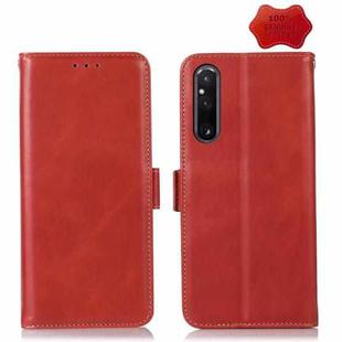 For Sony Xperia 1 V Crazy Horse Top Layer Cowhide Leather Phone Case(Red)