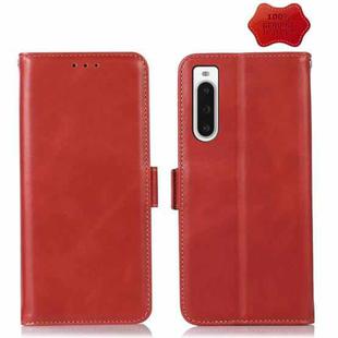 For Sony Xperia 10 V Crazy Horse Top Layer Cowhide Leather Phone Case(Red)