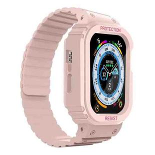 Silicone Integrated Frame Watch Band For Apple Watch Ultra 49mm(Pink)