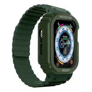 Silicone Integrated Frame Watch Band For Apple Watch Ultra 49mm(Green)