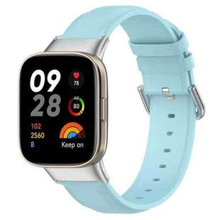 For Xiaomi Redmi Watch 3 / Mi Watch Lite 3 Round Tail Leather Watch Band(Light Blue)