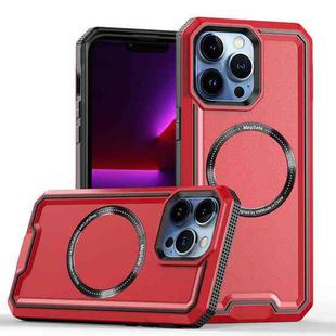 For iPhone 13 Pro Armour Two-color MagSafe Magnetic TPU + PC Phone Case(Red)