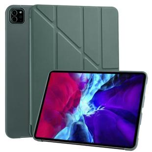 For iPad Pro 11 (2020) Multi-folding Horizontal Flip PU Leather + Shockproof Honeycomb TPU Tablet Case with Holder(Green)