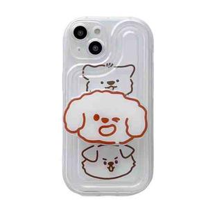 For iPhone 14 Plus Airbag Frame Three Bears Phone Case with Holder