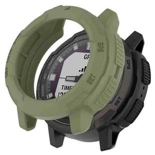 For Garmin Instinct Crossover Armor Hollow Watch Protective Case(Jungle Green)