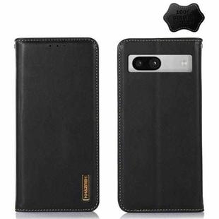 For Google Pixel 7a KHAZNEH Nappa Top Layer Cowhide Leather Phone Case(Black)