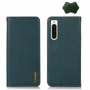 For Sony Xperia 10 V KHAZNEH Nappa Top Layer Cowhide Leather Phone Case(Green)