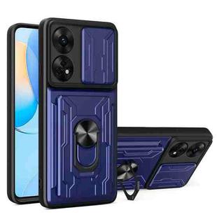 For OPPO Reno8 T 4G Sliding Camshield Card Phone Case(Sapphire Blue)