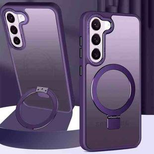 For Samsung Galaxy S23 5G Skin Feel MagSafe Magnetic Holder Phone Case(Purple)