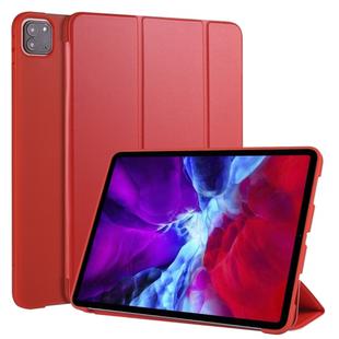 For iPad Pro 11 (2020) 3-folding Horizontal Flip PU Leather + Shockproof Honeycomb TPU Tablet Case with Holder(Red)