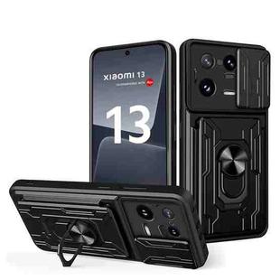 For Xiaomi 13 Pro Sliding Camshield TPU+PC Phone Case with Card Slot(Black)