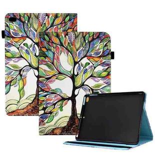 Colored Drawing Stitching Elastic Band Leather Smart Tablet Case For iPad mini 5/4/3/2/1(Life Tree)