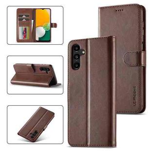 For Samsung Galaxy A24 4G / 5G LC.IMEEKE Calf Texture Leather Phone Case(Coffee)
