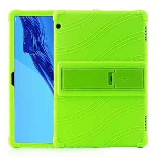 For Huawei MediaPad T5 Tablet PC Silicone Protective Case with Invisible Bracket(Green)