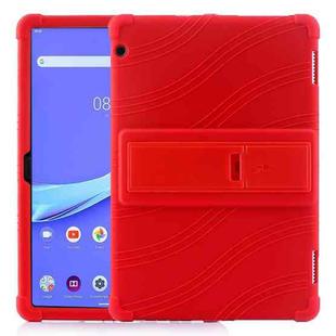 For Lenovo Tab M10 Tablet PC Silicone Protective Case with Invisible Bracket(Red)