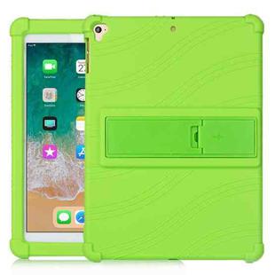 For iPad 6 (9.7 Universal) Tablet PC Silicone Protective Case with Invisible Bracket(Green)