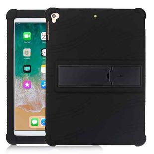 For iPad 6 (9.7 Universal) Tablet PC Silicone Protective Case with Invisible Bracket(Black)