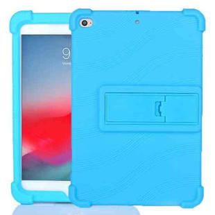 For iPad mini 5 / 4 Tablet PC Silicone Protective Case with Invisible Bracket(Sky Blue)