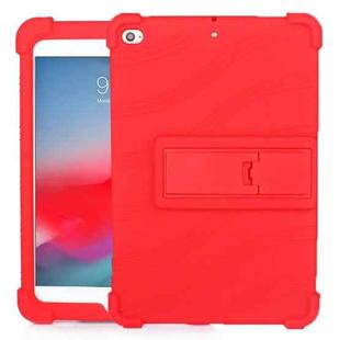 For iPad mini 5 / 4 Tablet PC Silicone Protective Case with Invisible Bracket(Red)