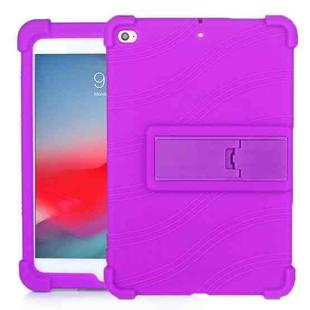 For iPad mini 5 / 4 Tablet PC Silicone Protective Case with Invisible Bracket(Purple)