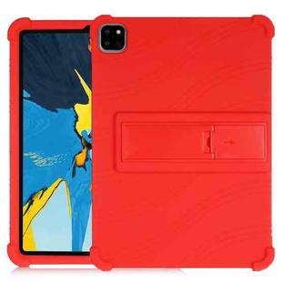 For iPad Pro 11 inch （2018） Tablet PC Silicone Protective Case with Invisible Bracket(Red)