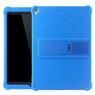 For iPad 10.2 / 10.5 Tablet PC Silicone Protective Case with Invisible Bracket(Dark Blue)