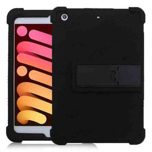 For iPad mini 3 / 2 / 1 Tablet PC Silicone Protective Case with Invisible Bracket(Black)