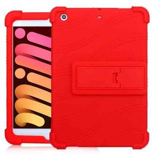 For iPad mini 3 / 2 / 1 Tablet PC Silicone Protective Case with Invisible Bracket(Red)