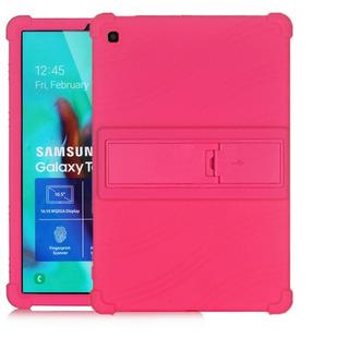 For Galaxy Tab S5e T720 Tablet PC Silicone Protective Case with Invisible Bracket(Rose Red)