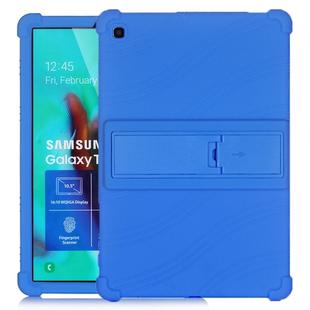For Galaxy Tab S5e T720 Tablet PC Silicone Protective Case with Invisible Bracket(Dark Blue)
