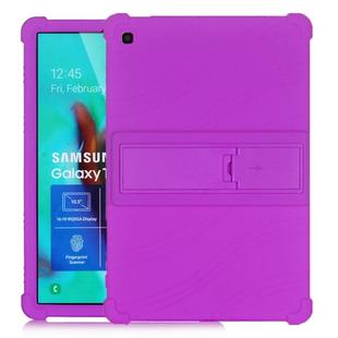 For Galaxy Tab S5e T720 Tablet PC Silicone Protective Case with Invisible Bracket(Purple)