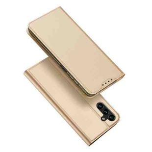 For Samsung Galaxy A14 4G DUX DUCIS Skin Pro Series Flip Leather Phone Case(Gold)