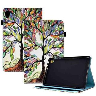 For Lenovo Tab M10 HD 2nd Gen Colored Drawing Stitching Elastic Band Leather Smart Tablet Case(Life Tree)