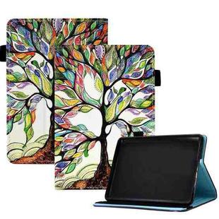 For Amazon Kindle 11th 2022 Colored Drawing Stitching Elastic Band Leather Smart Tablet Case(Life Tree)