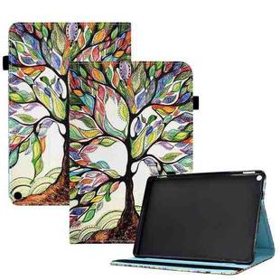 For Amazon Kindle Fire HD 10 2021 Colored Drawing Stitching Elastic Band Leather Smart Tablet Case(Life Tree)