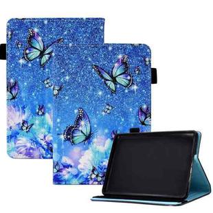 For Amazon Kindle Paperwhite 4/3/2/1 Colored Drawing Stitching Elastic Band Leather Smart Tablet Case(Butterfly)