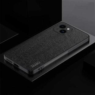 For iPhone 14 Plus TPU + PC + PU Tree Texture Shockproof Full Coverage Protective Phone Case(Black)