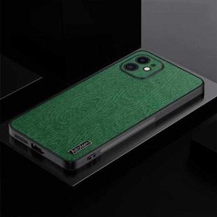 For iPhone 11 TPU + PC + PU Tree Texture Shockproof Full Coverage Protective Phone Case(Green)