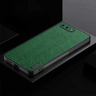For iPhone 7 Plus / 8 Plus TPU + PC + PU Tree Texture Shockproof Full Coverage Protective Phone Case(Green)