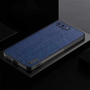 For iPhone 7 Plus / 8 Plus TPU + PC + PU Tree Texture Shockproof Full Coverage Protective Phone Case(Blue)