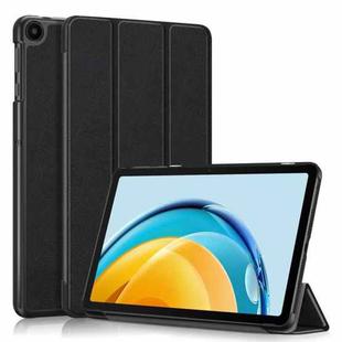For Huawei Matepad SE 10.4 2022 Custer Pure Color 3-Fold Holder Leather Tablet Case(Black)
