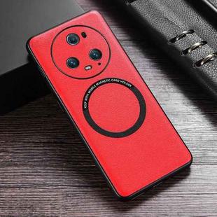 For Honor Magic5 Pro Cloth Texture PU MagSafe Magnetic Phone Case(Red)