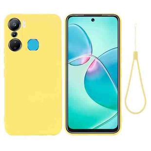 For Infinix Hot 12 Pro X668C Pure Color Liquid Silicone Shockproof Phone Case(Yellow)