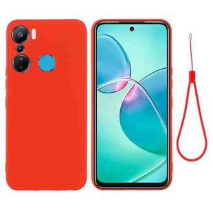 For Infinix Hot 12 Pro X668C Pure Color Liquid Silicone Shockproof Phone Case(Red)