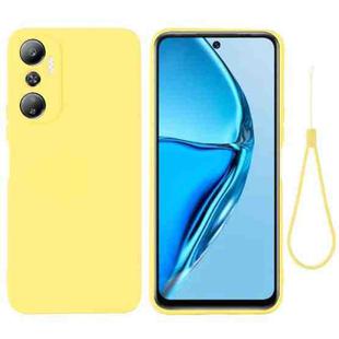 For Infinix Hot 20 4G X6826 Pure Color Liquid Silicone Shockproof Phone Case(Yellow)