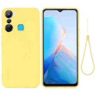 For Infinix Hot 20 Play X6825 Pure Color Liquid Silicone Shockproof Phone Case(Yellow)
