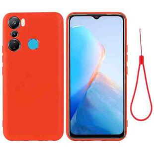 For Infinix Hot 20 Play X6825 Pure Color Liquid Silicone Shockproof Phone Case(Red)