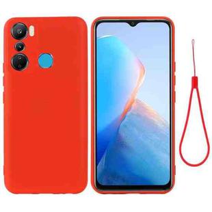 For Infinix Hot 20i X665E Pure Color Liquid Silicone Shockproof Phone Case(Red)