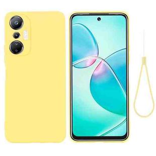 For Infinix Hot 20S X6827 Pure Color Liquid Silicone Shockproof Phone Case(Yellow)