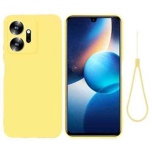 For Infinix Zero 20 X6821 Pure Color Liquid Silicone Shockproof Phone Case(Yellow)